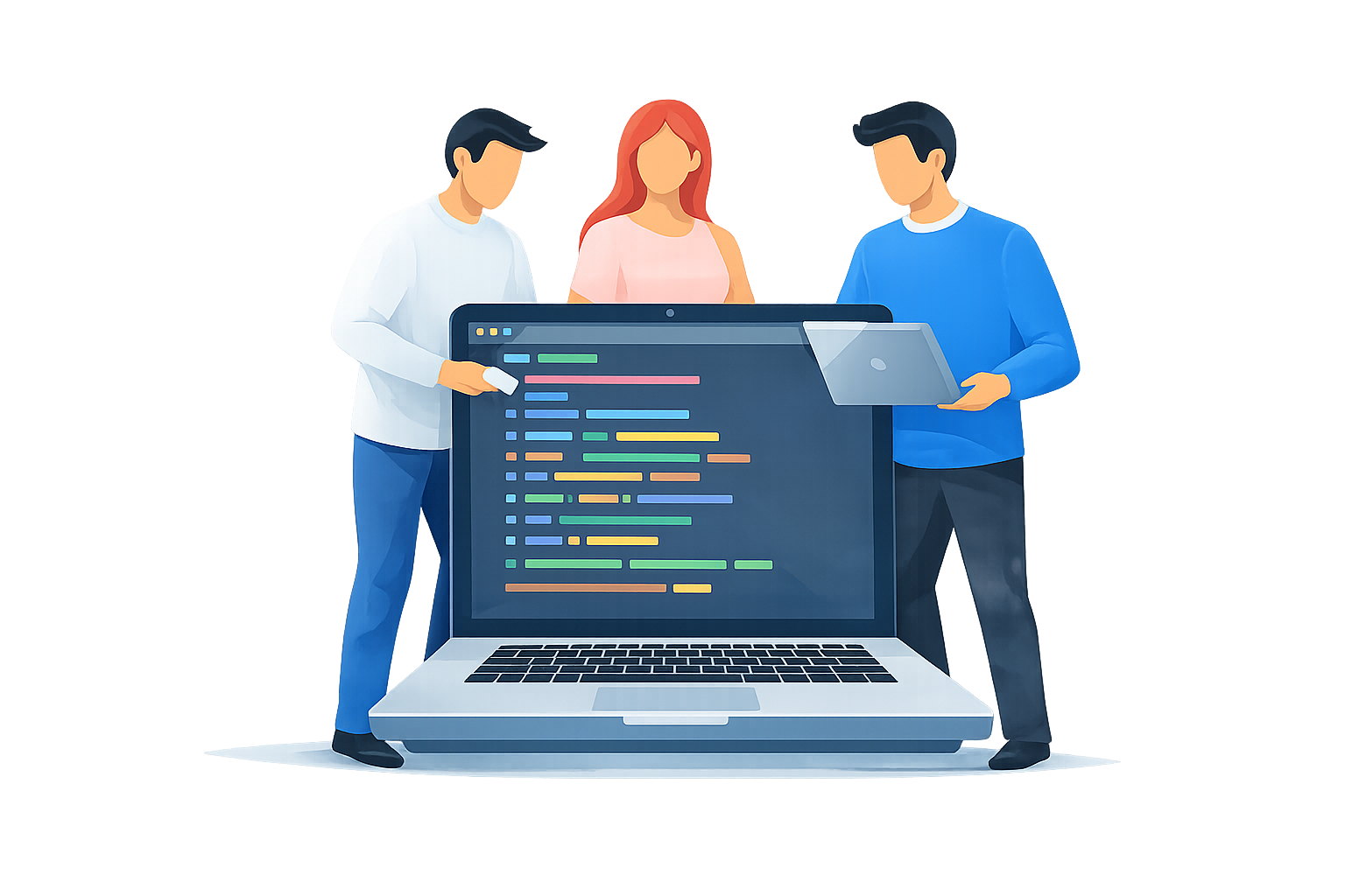 Equipo colaborando en soluciones